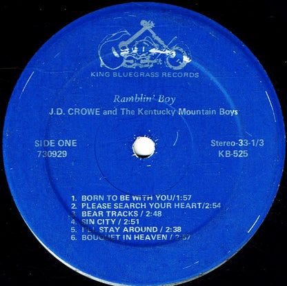 J.D. Crowe And The Kentucky Mountain Boys : Ramblin' Boy (LP, Album, RE)
