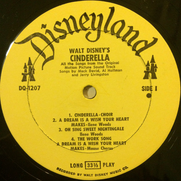 Various : Walt Disney's Cinderella (LP, Album, Mono, RE, RP, Pin)