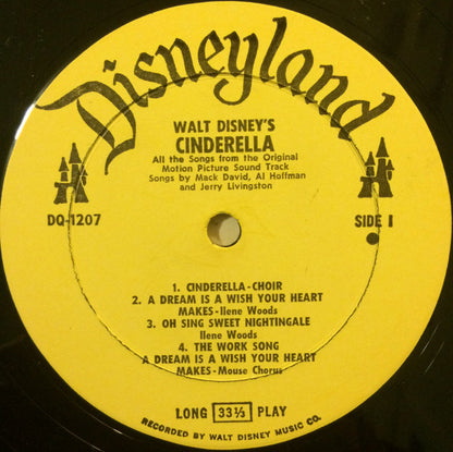 Various : Walt Disney's Cinderella (LP, Album, Mono, RE, RP, Pin)