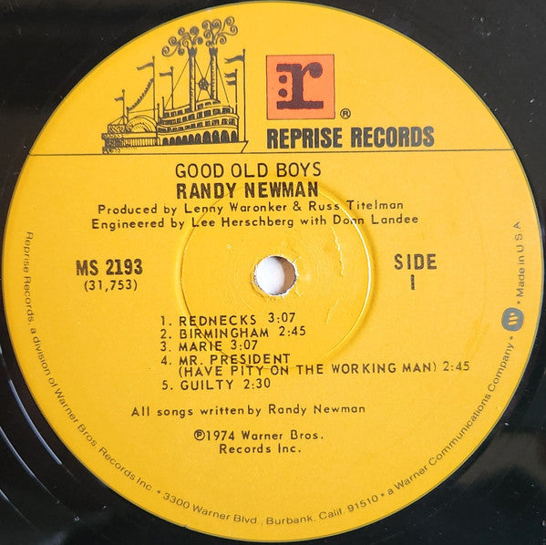 Randy Newman : Good Old Boys (LP, Album, RE, Win)