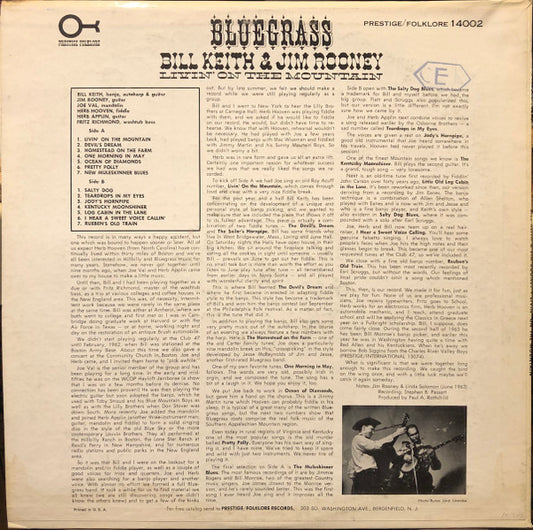 Bill Keith & Jim Rooney : Livin' On The Mountain (LP, Album)