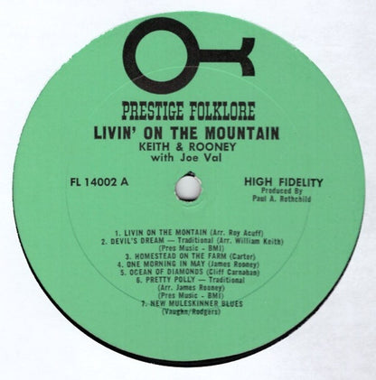 Bill Keith & Jim Rooney : Livin' On The Mountain (LP, Album)