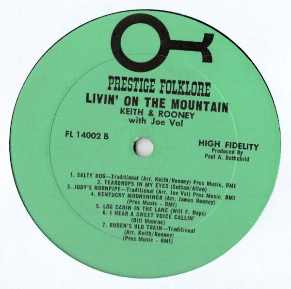 Bill Keith & Jim Rooney : Livin' On The Mountain (LP, Album)