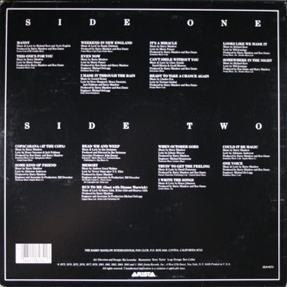Barry Manilow : The Manilow Collection Twenty Classic Hits (LP, Comp, RCA)