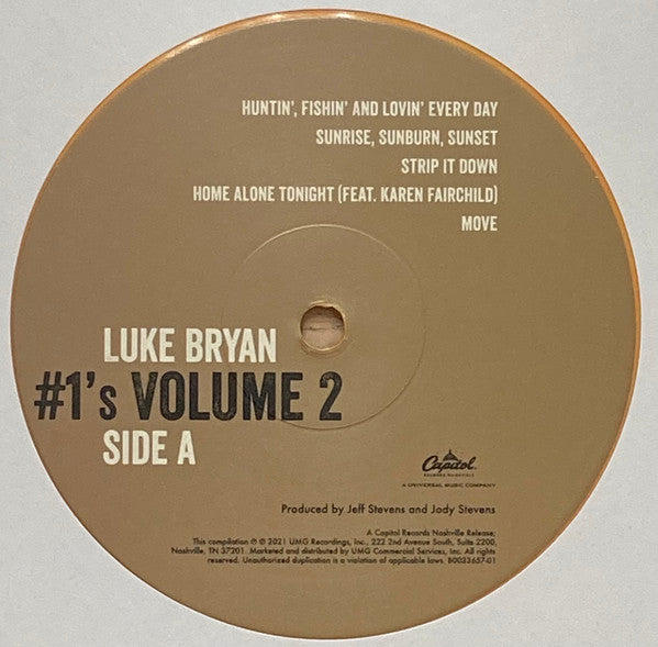 Luke Bryan : #1's Volume 2 (LP, Comp, Tan)