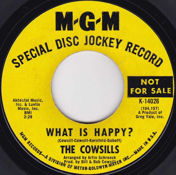 The Cowsills : Hair / What Is Happy? (7", Single, Promo)