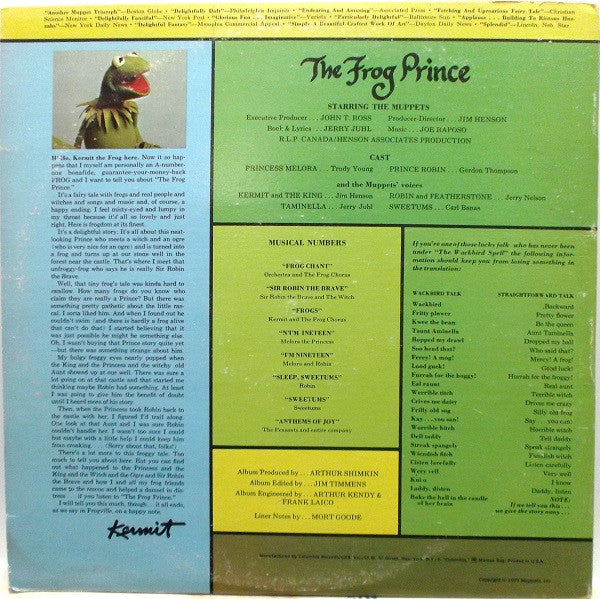 Jim Henson's Muppets* Starring Kermit The Frog : The Frog Prince (LP, Album)
