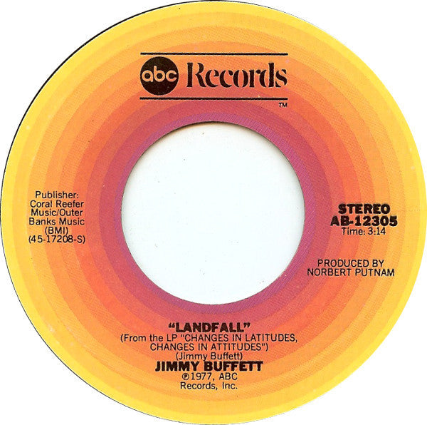 Jimmy Buffett : Changes In Latitudes, Changes In Attitudes (7", Pit)