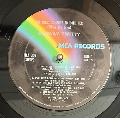 Conway Twitty : She Needs Someone To Hold Her (When She Cries) (LP, Album, Club)