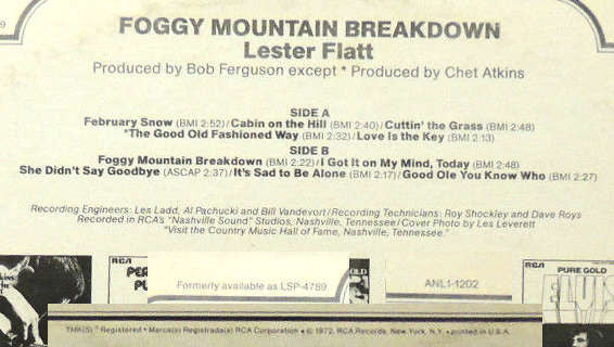 Lester Flatt : Foggy Mountain Breakdown (LP, Album, RE)