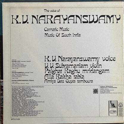 K. V. Narayanaswamy : Carnatic Music: Music Of South India - The Voice Of K. V. Narayanswamy (LP)