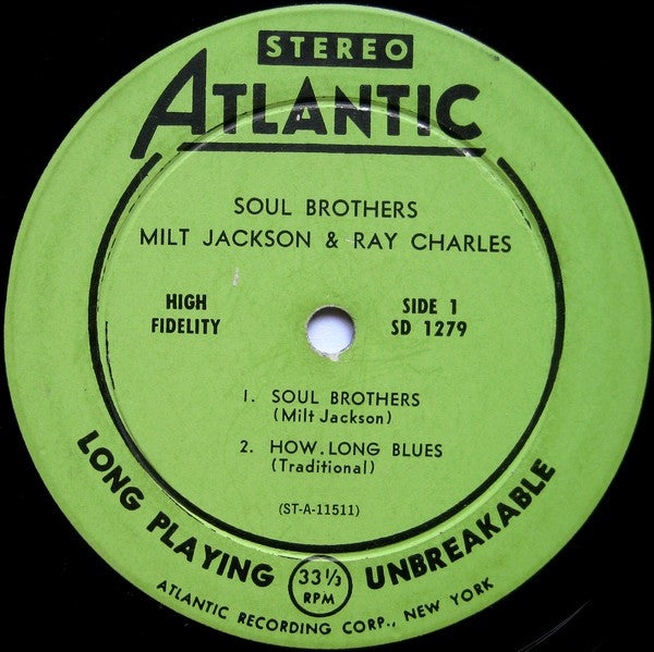 Milt Jackson & Ray Charles : Soul Brothers (LP, Album)
