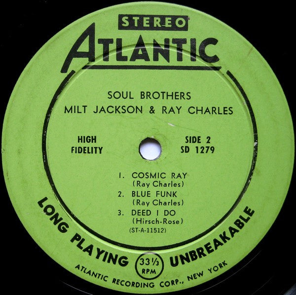 Milt Jackson & Ray Charles : Soul Brothers (LP, Album)