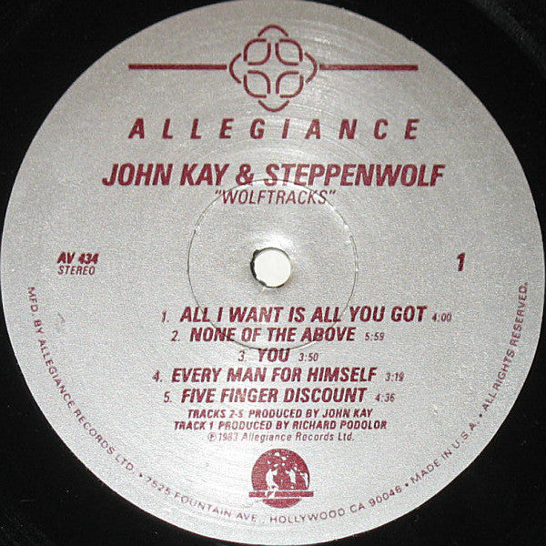 John Kay & Steppenwolf : Wolftracks (LP, Album)