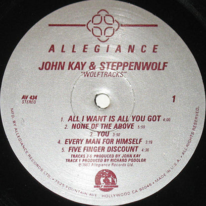 John Kay & Steppenwolf : Wolftracks (LP, Album)