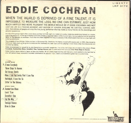 Eddie Cochran : 12 Of His Biggest Hits (LP, Album)