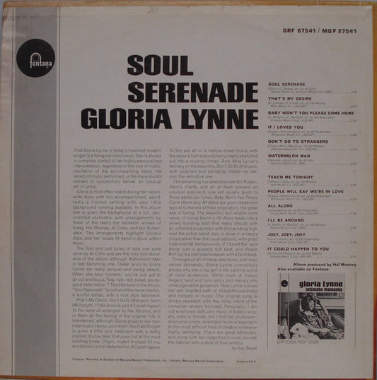 Gloria Lynne : Soul Serenade (LP, Album, Ric)