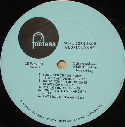 Gloria Lynne : Soul Serenade (LP, Album, Ric)