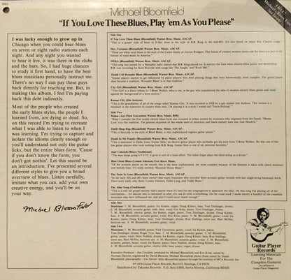 Michael Bloomfield* : If You Love These Blues, Play 'Em As You Please (LP, Album)