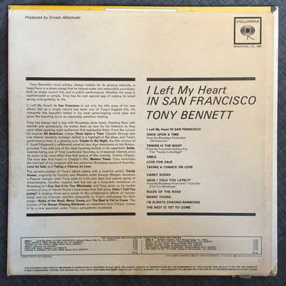 Tony Bennett : I Left My Heart In San Francisco (LP, Album, Mono, Pit)