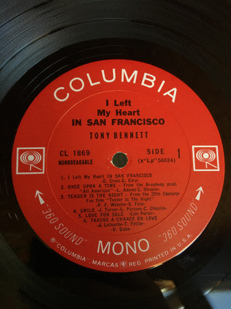 Tony Bennett : I Left My Heart In San Francisco (LP, Album, Mono, Pit)
