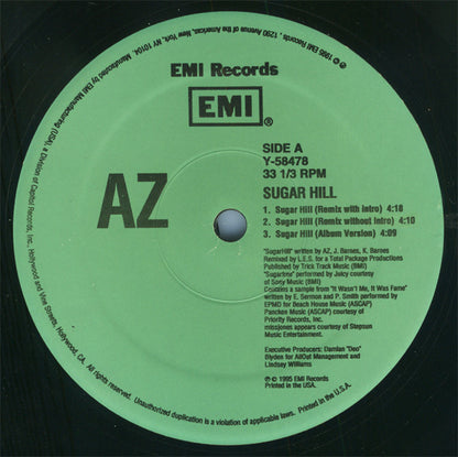 AZ : Sugar Hill (Remix) (12")