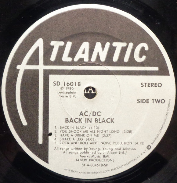 AC/DC : Back In Black (LP, Album, Spe)