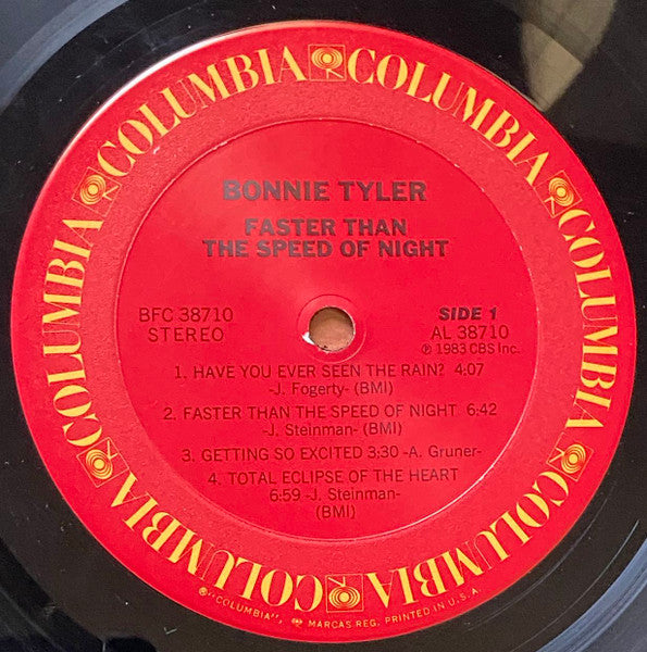 Bonnie Tyler : Faster Than The Speed Of Night (LP, Album, Pit)