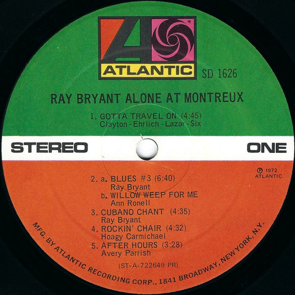Ray Bryant : Alone At Montreux (LP, Album)