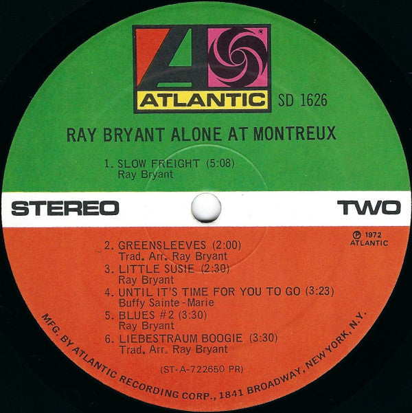 Ray Bryant : Alone At Montreux (LP, Album)