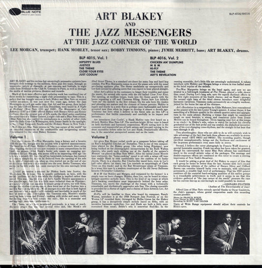 Art Blakey & The Jazz Messengers : At The Jazz Corner Of The World Vol. 2 (LP, Album, RE)