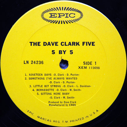 The Dave Clark Five : 5 By 5 (LP, Album, Mono, Pit)