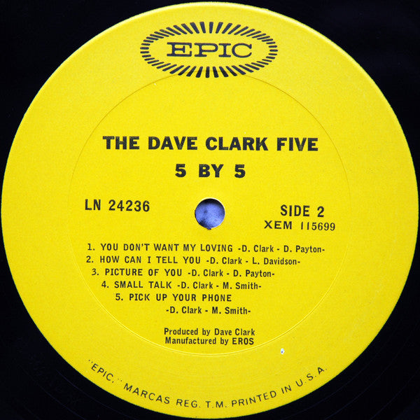The Dave Clark Five : 5 By 5 (LP, Album, Mono, Pit)