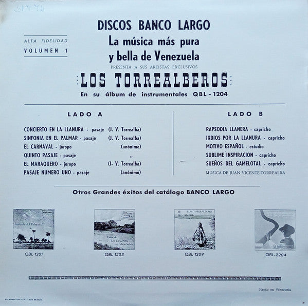 Los Torrealberos, Juan Vicente Torrealba : Concierto En La Llanura (Música Tipica Venezuelana) Vol. 1 (LP, Album)