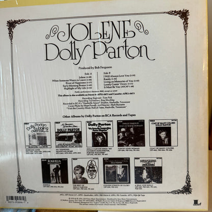 Dolly Parton : Jolene (LP, Album, RE, 140)