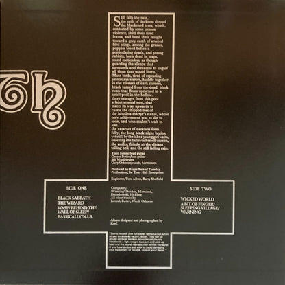 Black Sabbath : Black Sabbath (LP, Album, Ltd, RE, 180)