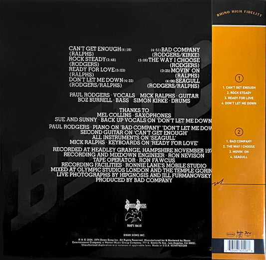 Bad Company (3) : Bad Company (LP, Album, Ltd, Num, RE, 180)