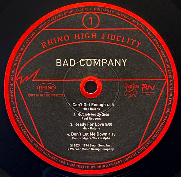 Bad Company (3) : Bad Company (LP, Album, Ltd, Num, RE, 180)