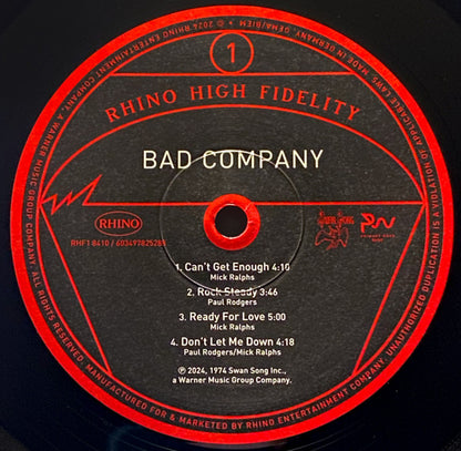 Bad Company (3) : Bad Company (LP, Album, Ltd, Num, RE, 180)