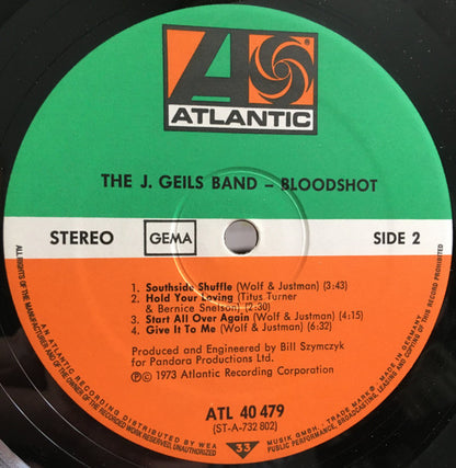 The J. Geils Band : Bloodshot (LP, Album)