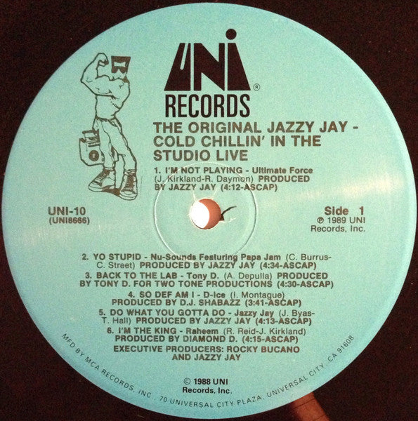 The Original Jazzy Jay* : Cold Chillin' In The Studio Live (LP, Comp, Pin)
