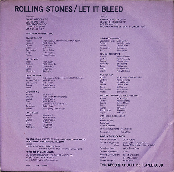 Rolling Stones* : Let It Bleed (LP, Album, RE, Com)