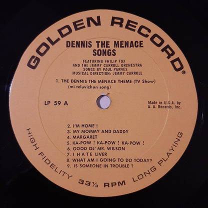 Paul Parnes, The Sandpiper Chorus, Jimmy Carroll And His Orchestra : Hank Ketcham's Dennis The Menace Songs (LP, Album, RP)