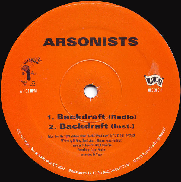 Arsonists* : Backdraft / Halloween II - Season Of The Witch (12")