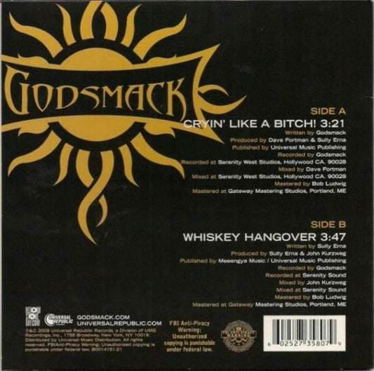 Godsmack : Cryin' Like A Bitch! (7", Single, Ora)