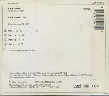 Keith Jarrett : The Köln Concert (CD, Album, RE)