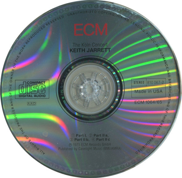 Keith Jarrett : The Köln Concert (CD, Album, RE)