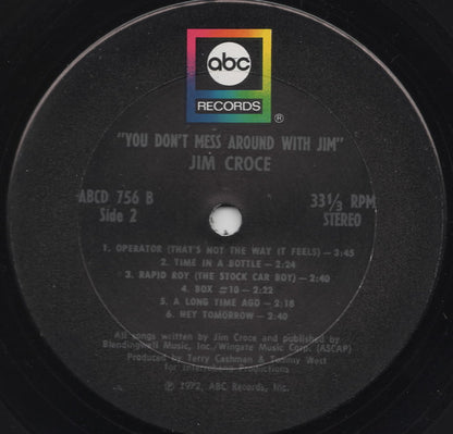 Jim Croce : You Don't Mess Around With Jim (LP, Album, RE, Pit)