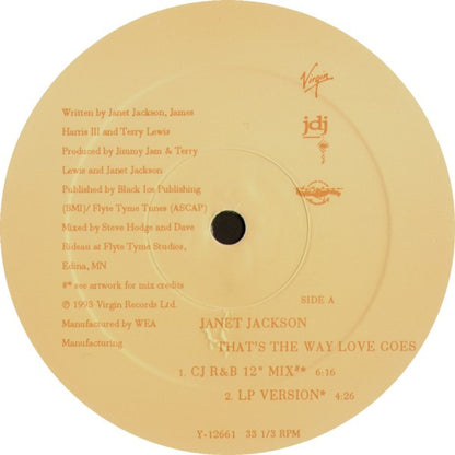 Janet Jackson : That's The Way Love Goes (12", Single)