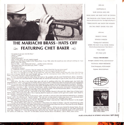 The Mariachi Brass Featuring Chet Baker : Hats Off (LP, Album, Mono, RCA)